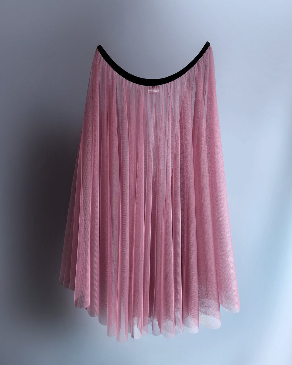 Transparent tulle skirt Old Rose | Callisto