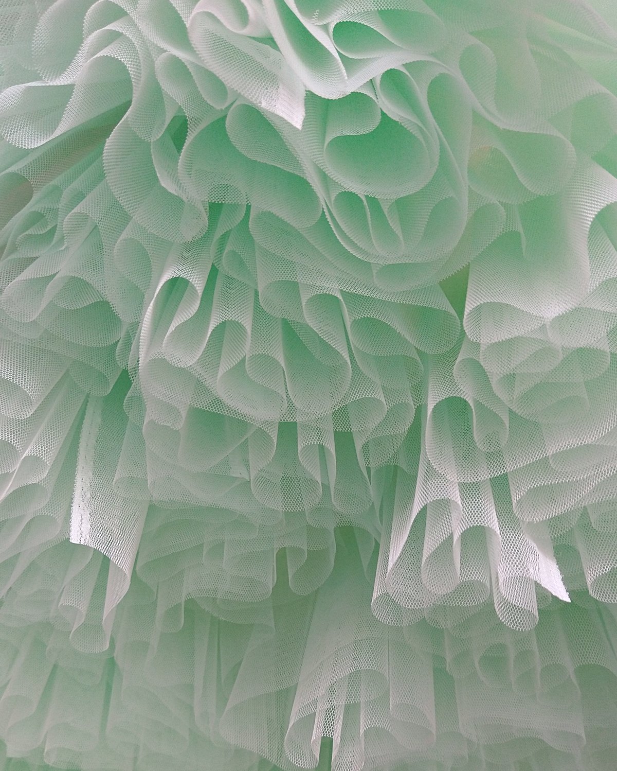 Close-up tulle fabric mint