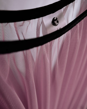 Old rose ballet circle skirt detail. Tulle tutu for dancers and ballerinas