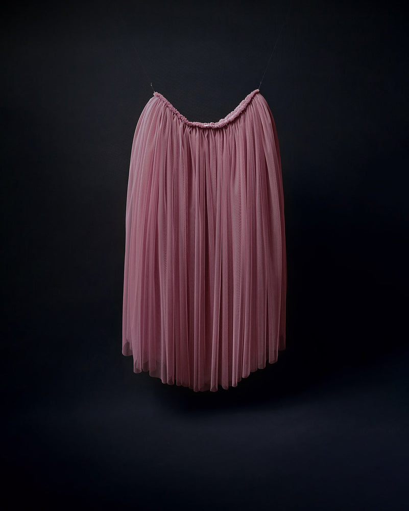 Romantic ballet tutu ballerina. Old pink, long dance skirt for ballerinas. Dancewear studio skirts and performance tutus