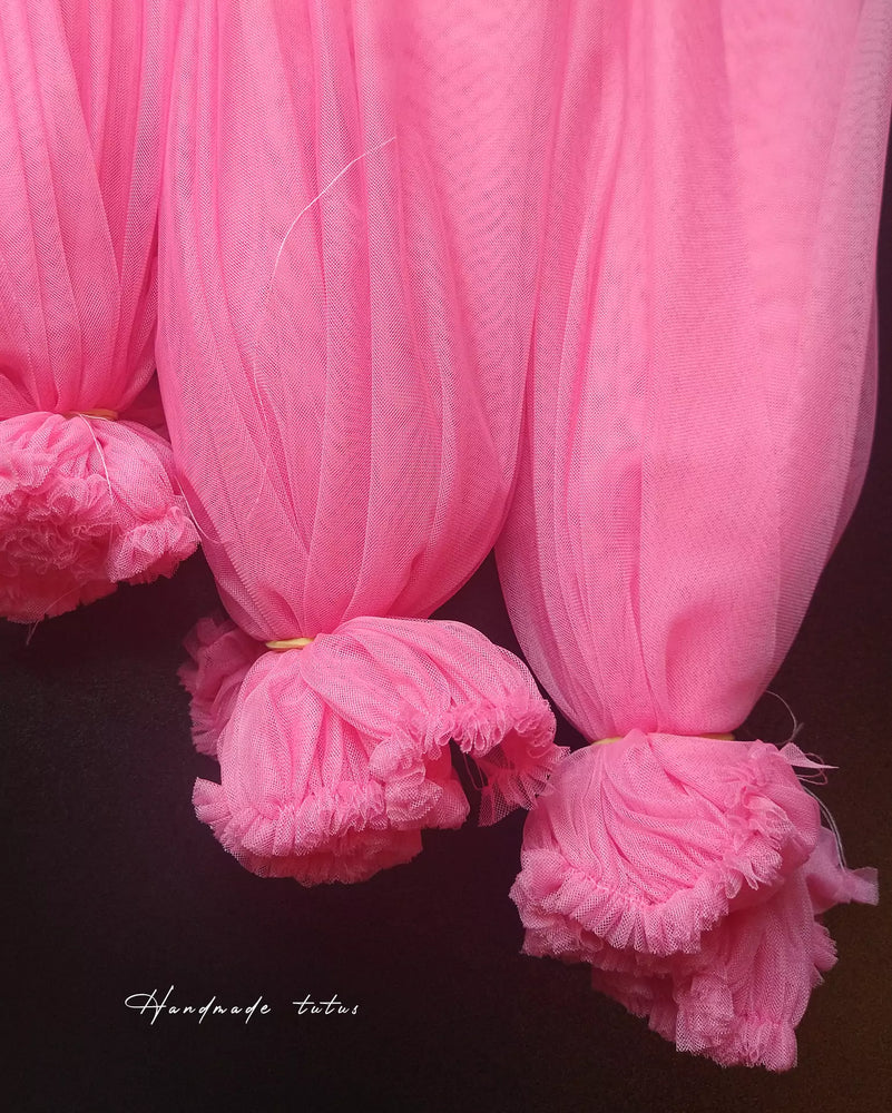 Handmade romantic long ballet tutu pink for ballerina. Soft professional dance skirt for dancers. Dancewear