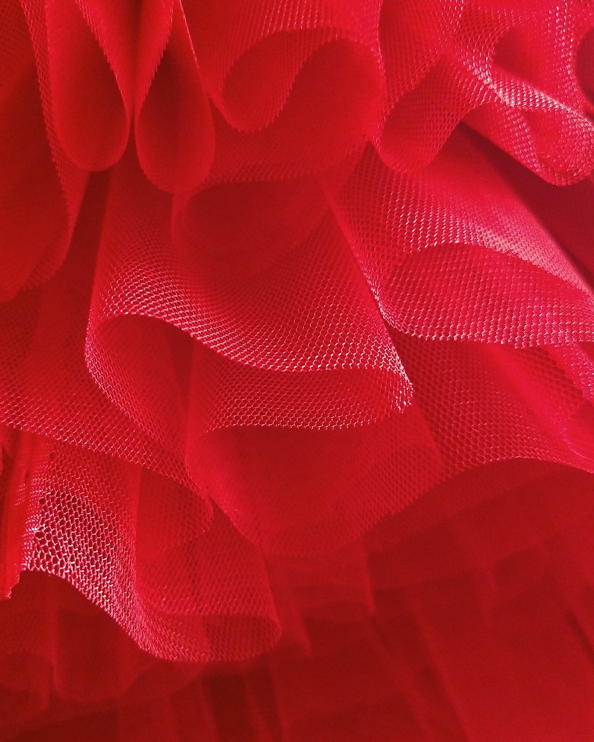 Close-up tutu tulle fabric red